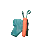 a butterfly made out of play dough with a blue wing