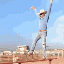 Cowboy Gymnastics GIF - Cowboy Gymnastics Balance Beam GIFs