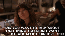 Did You Want To Talk About That Thing You Didnt Want To Talk Earlier Linda Cardellini GIF - Did You Want To Talk About That Thing You Didnt Want To Talk Earlier Linda Cardellini Judy Hale GIFs