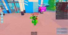a screenshot of a video game with a balloon and water gun in the foreground