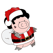 afro pig santa santa claus happy holidays christmas