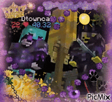 a collage of purple flowers with the name dtownca