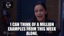 brooklyn nine nine amy santiago i can think of a million examples from this week alone examples