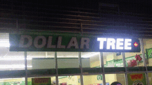 dollar tree sign flickering lights dollar store discount store