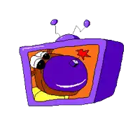 a pixel art of a cartoon character in a tv screen