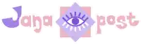 a logo for jana post with a purple eye in a square