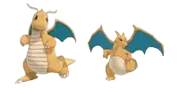 a pixel art of a dragon with a blue wing