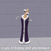 a cartoon of a chess piece with the words if you 're happy and you know it above it