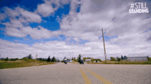 motorcycles riding vroom open road blue sky