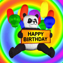 Panda Happy Birthday Birthday Balloons GIF
