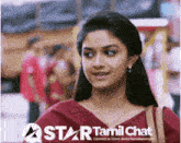 a star tamil chat advertisement with a woman