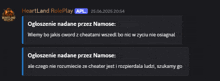 a screenshot of a heartland roleplay conversation between two people