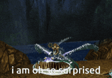 a cartoon of a dragon with its mouth open and the words i am oh so surprised below it