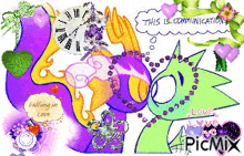 a collage of images with the words this is communication in a bubble