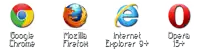 the logos for google chrome mozilla firefox internet explorer and opera are shown