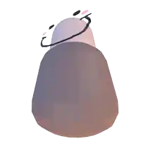 a cartoon drawing of a rock with a smiley face on it 's head