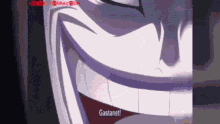 a close up of a cartoon character 's face with the words gastanet written on the bottom .