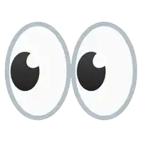 a pair of cartoon eyes are shown with a white background