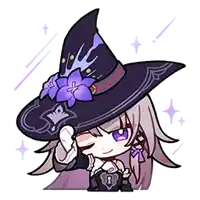 a cartoon girl wearing a witch hat with purple flowers on it is giving a thumbs up .