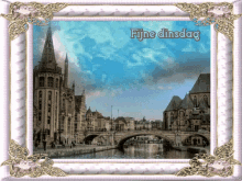 a picture in a frame with the words fijne dinsdag
