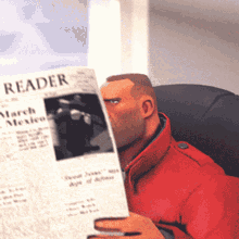 Tf2 Soldier GIF - Tf2 Soldier Newspaper GIFs