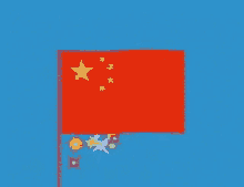 china flag waving sparkling