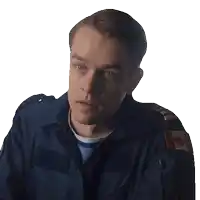 a man with a canadian flag on his uniform says write that down