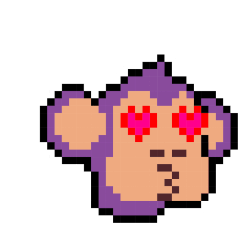 Monkey Love Sticker - Monkey Love Pixel Art Stickers