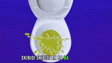 a cartoon character is sitting on a toilet with the words i 'm skibidi ennui skibidi bop