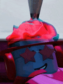 a cartoon character wearing sunglasses and a hat is smiling