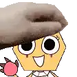 a pixel art drawing of a cartoon character with a hat on her head .