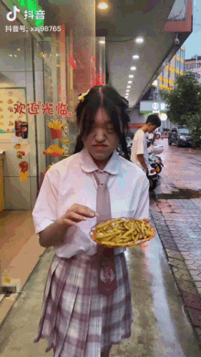 French Fries China Girl GIF - French Fries China Girl Food GIFs
