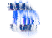 a white background with blue and purple lines and the letter t
