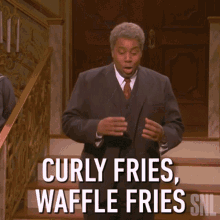 Curly Fries Waffle Fries GIF - Curly Fries Waffle Fries Kenan Thompson GIFs