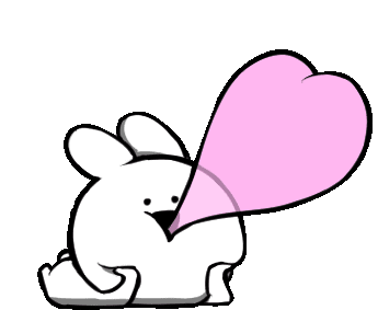 Over Action Rabbit Heart Sticker - Over Action Rabbit Heart Love Stickers