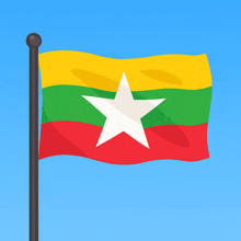 the flag of myanmar has a white star in the center