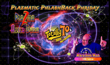 a poster for totally 70 's radio network with a man wearing headphones