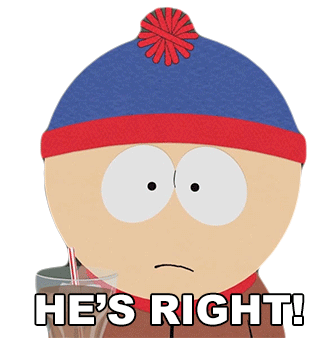 Hes Right Stan Marsh Sticker - Hes Right Stan Marsh South Park Stickers