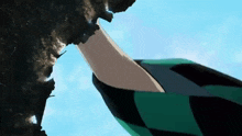 a person in a black and green checkered shirt is standing in front of a smoke filled sky .