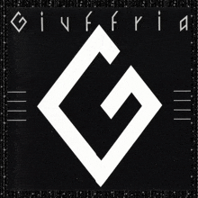 a black and white logo for giuffria with a white g in the center