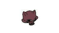 a cartoon drawing of a blue cat with a black nose