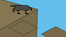 a cartoon character with a mustache is walking through a purple hole
