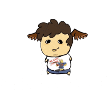 a cartoon drawing of a person wearing a shirt that says " blame boxing "