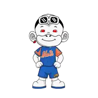a cartoon character is wearing a mets jersey