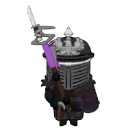 a cartoon of a knight holding a flag with a crown on it