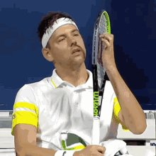 filip krajinovic tennis racquet racket bored tired