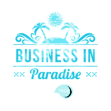 ok business in paradise logo waving
