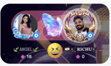 a screenshot of a video game with angel and richu on the screen
