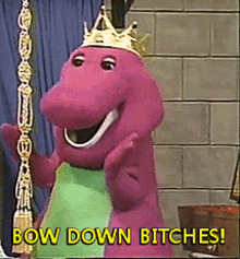 Barney Bow Down Bitches GIF - Barney Bow Down Bitches Bow Down GIFs