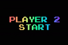 player 2 start is displayed in rainbow colors